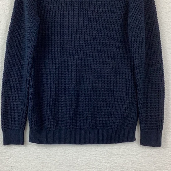 NWT L.L. Bean Mens Size Med. Tall Waffle Knit Sweater. Navy Blue. - Picture 5 of 8